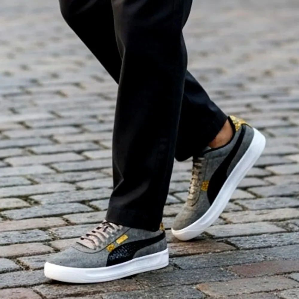 PUMA GV SPECIAL Men's Gray & Black Faux Crocodile Skin Sneakers - Size: 11